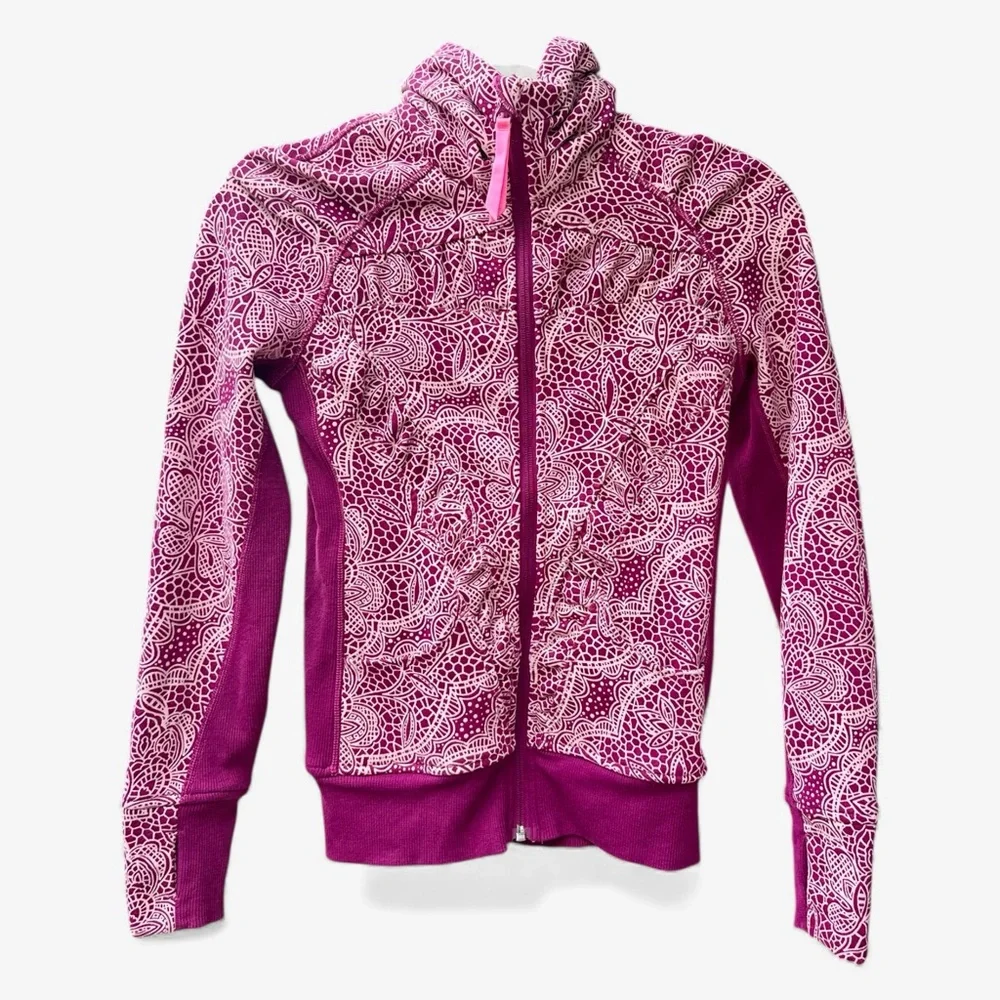 Ivivva by Lululemon Floral Full Zip Active Jacket Pink Size 10